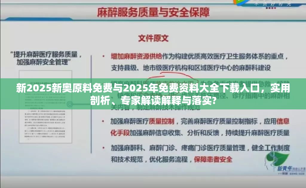 新2025新奥原料免费与2025年免费资料大全下载入口，实用剖析、专家解读解释与落实?