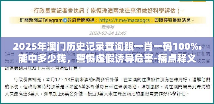 2025年澳门历史记录查询跟一肖一码100‰能中多少钱，警惕虚假诱导危害-痛点释义、专家解析解释与落实