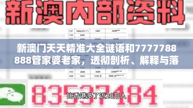 新澳门天天精准大全谜语和7777788888管家婆老家，透彻剖析、解释与落实-抵制不实的假包装