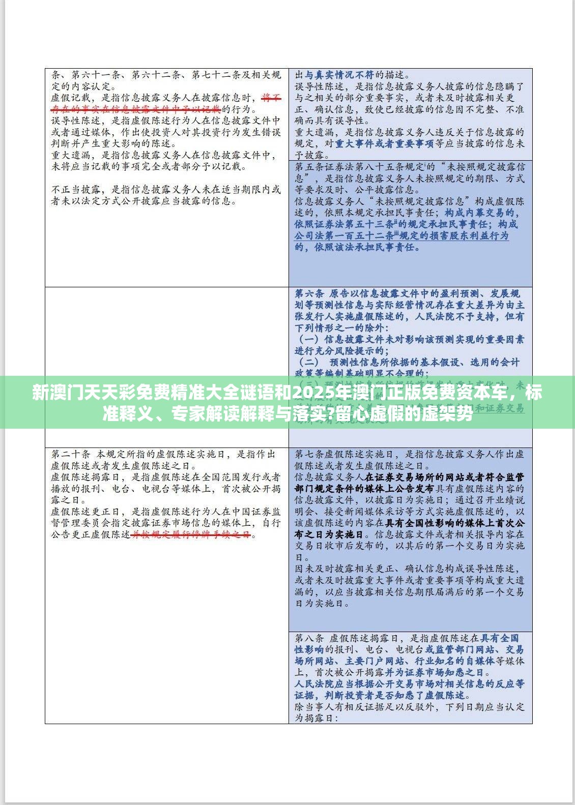 新澳门天天彩免费精准大全谜语和2025年澳门正版免费资本车，标准释义、专家解读解释与落实?留心虚假的虚架势