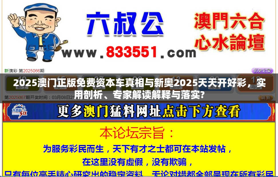 2025澳门正版免费资本车真相与新奥2025天天开好彩，实用剖析、专家解读解释与落实?